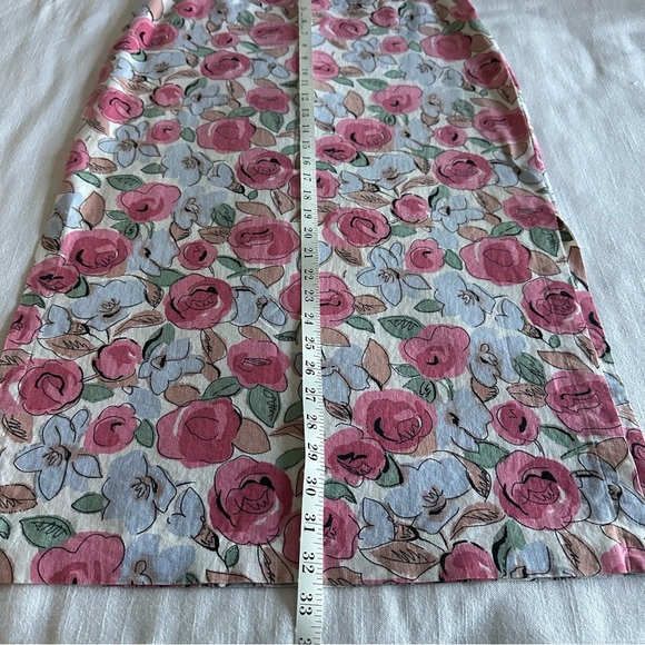 Vintage Caroline Kendrick Linen Blend Floral Skirt Size 10 Easter Summer 90s - Picture 4 of 10